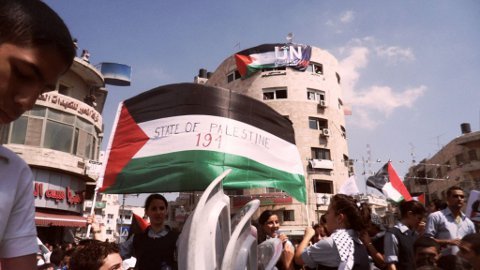 Manifestaciones en la plaza Al-Manara de Ramallah (B.Siqueira)