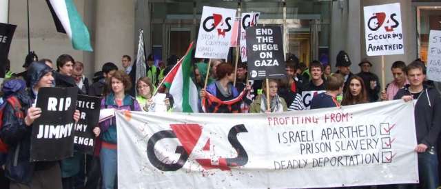 ondon protest against G4S security contracts with Israeli authorities  Stop G4s.org)