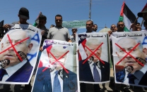 Protesta en Khan Yunis, Gaza.